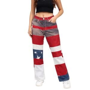 Vintage 90s Tommy Hilfiger Women’s 9 Jeans USA Flag Patchwork